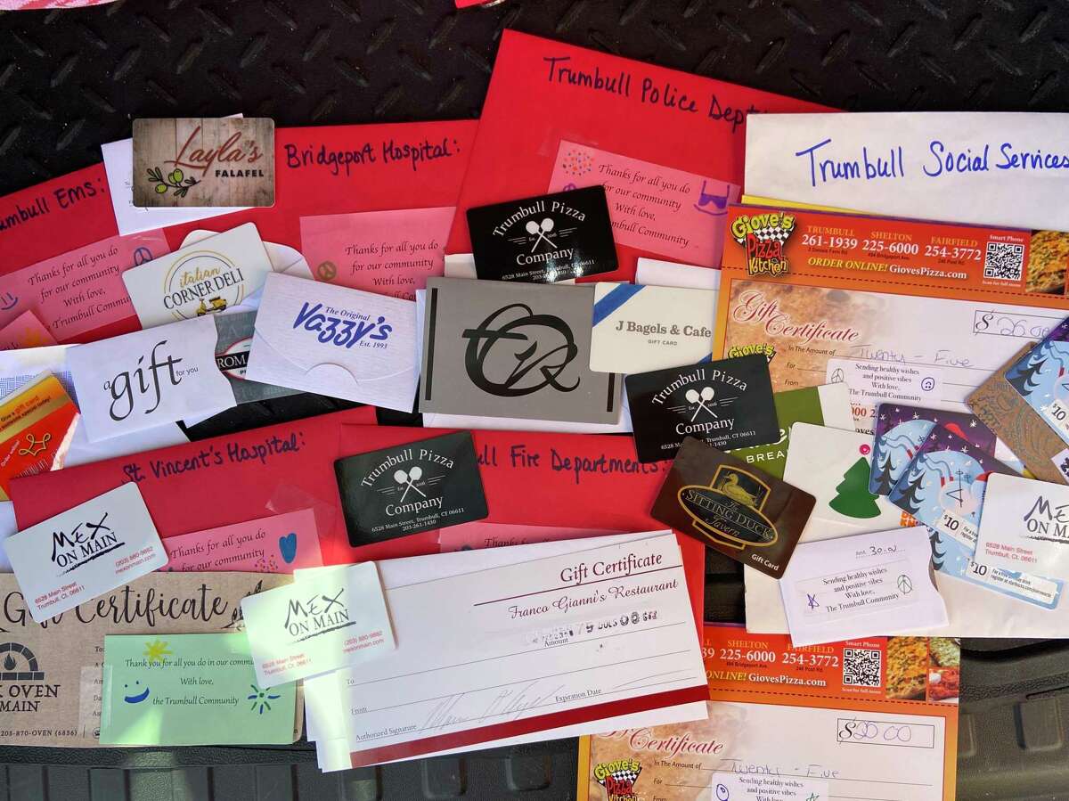 Trumbull residents have donated more than $5,500 worth of gift cards to local restaurants to emergency responders and health care and social service providers.