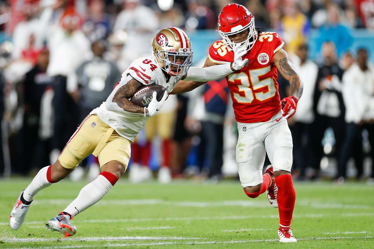 San Francisco 49ers wide receiver Kendrick Bourne (84) catches a