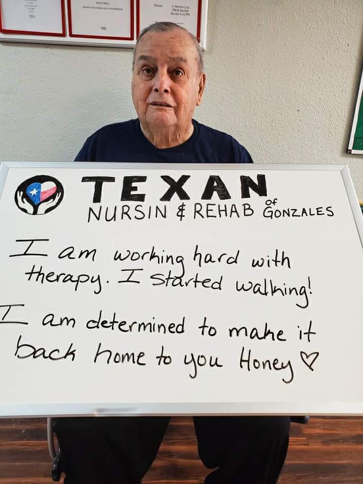 Photos Texas nursing home residents use whiteboards to