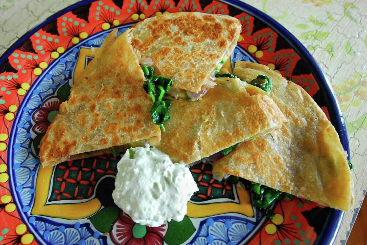 In East Haven, Claire’s spinach and red onion quesadilla. Photo by Brad Horrigan/New Haven Register-11.16.10. BH0715-101116