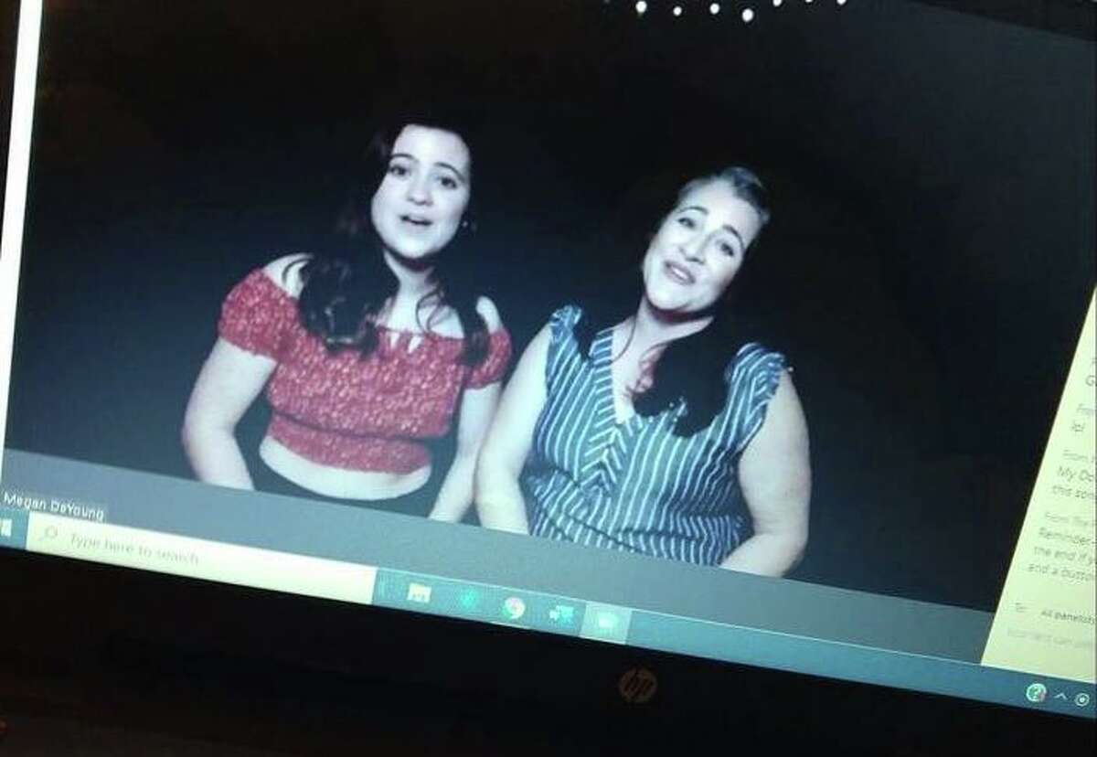 Megan DeYoung (right)and her daughter Sophie performed together in an online edition of The Public Theater of San Antonio's Encore Lounge cabaret series.