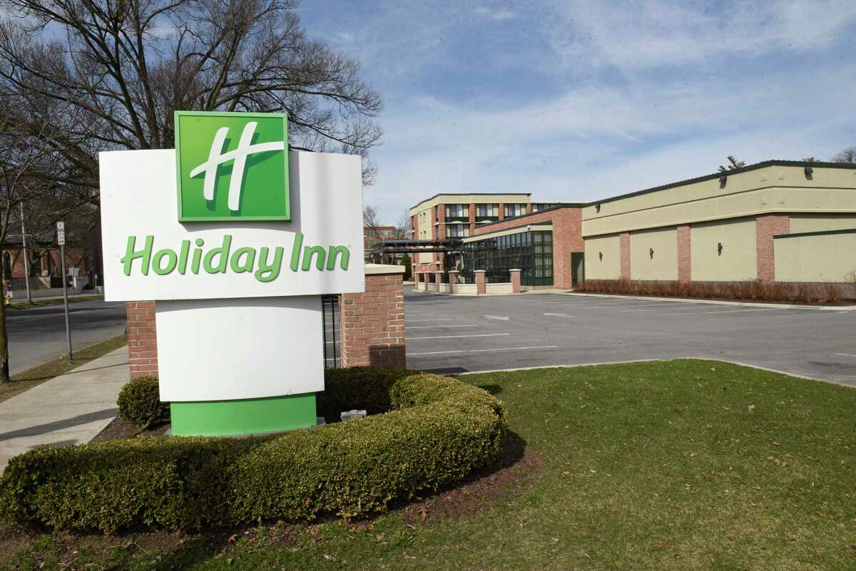 Exterior of the Holiday Inn on Tuesday, April 7, 2020 in Saratoga Springs, N.Y. (Lori Van Buren/Times Union)