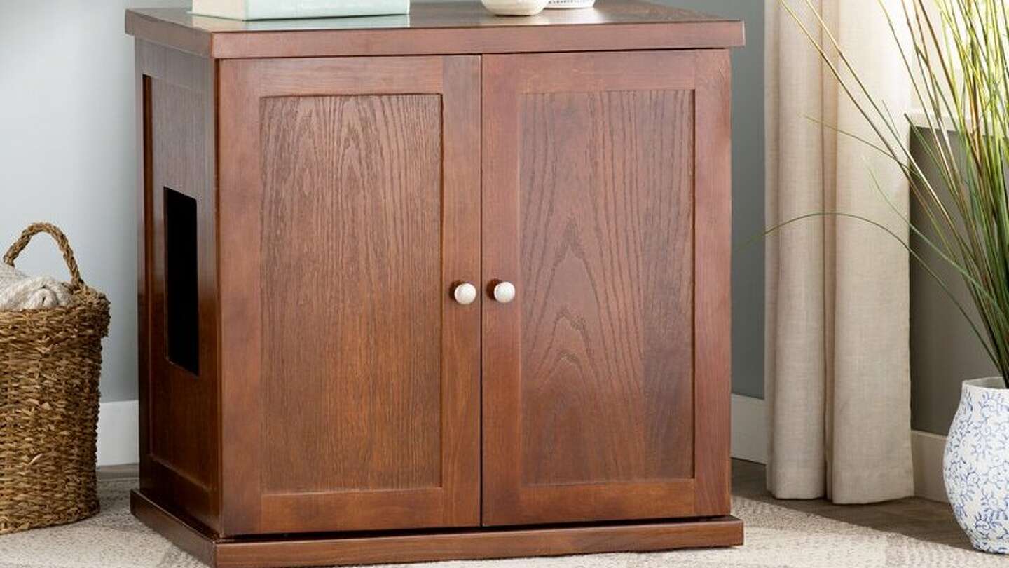 This furniture will hide your cat s litter box from sight