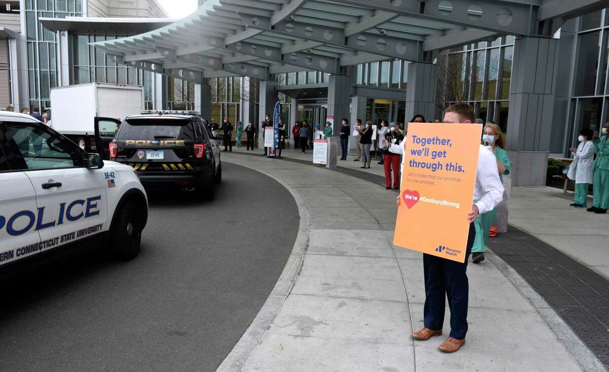 Ezra Zimmerman, of Ridgefield, owner of EZ Moving, volunteered to dive to Kentucky to pick up four used ventilators that Danbury Hospital had purchased. He was given a hero's welcome at the hospital and a police escort by state and local departments from I-84. Tuesday, April 7, 2020, in Danbury, Conn.