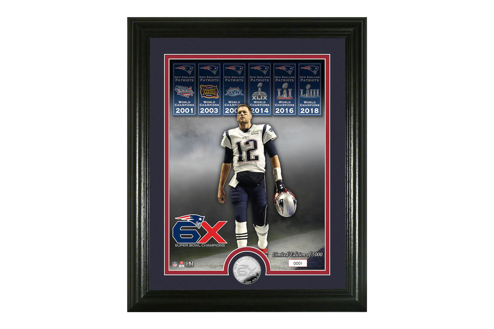 Tom Brady 10 Super Bowls Silver Coin Photo Mint