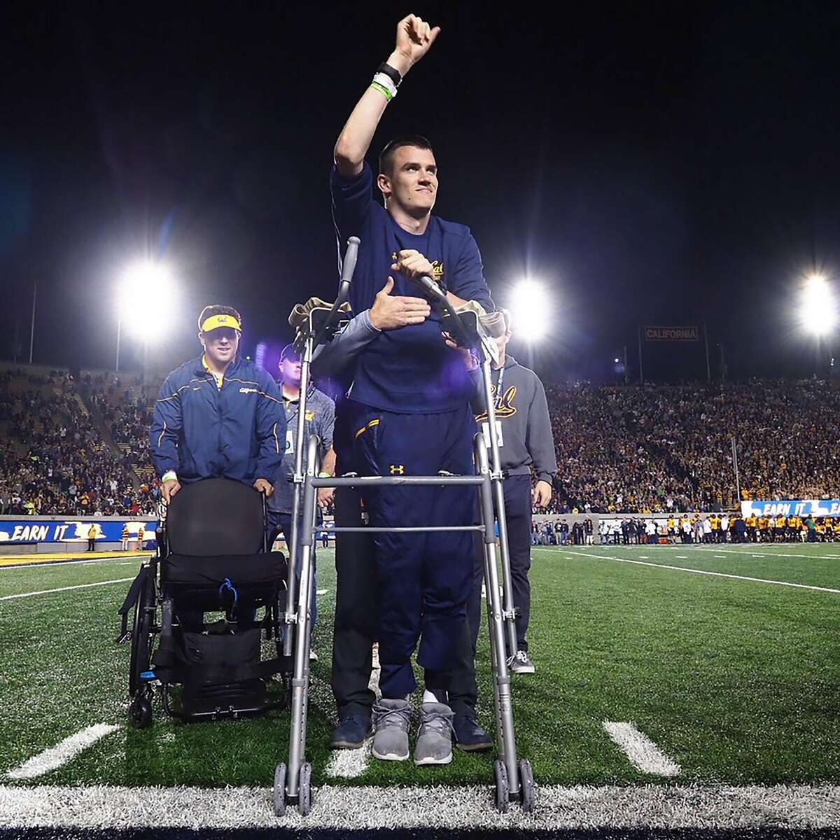 Robert Paylor is honored during a ceremony at a Cal home football game on September 29, 2018 at California Memorial Stadium.