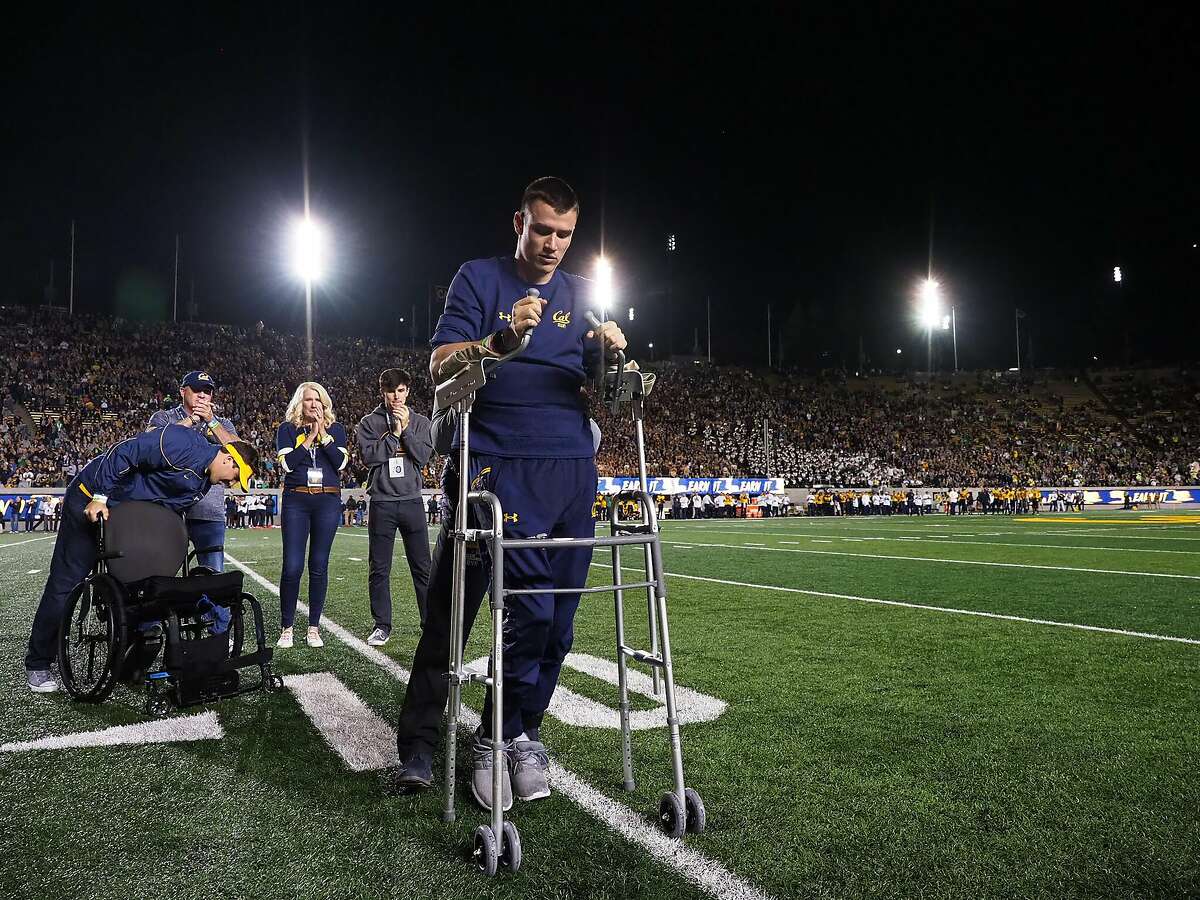 Robert Paylor is honored during a ceremony at a Cal home football game on September 29, 2018 at California Memorial Stadium.