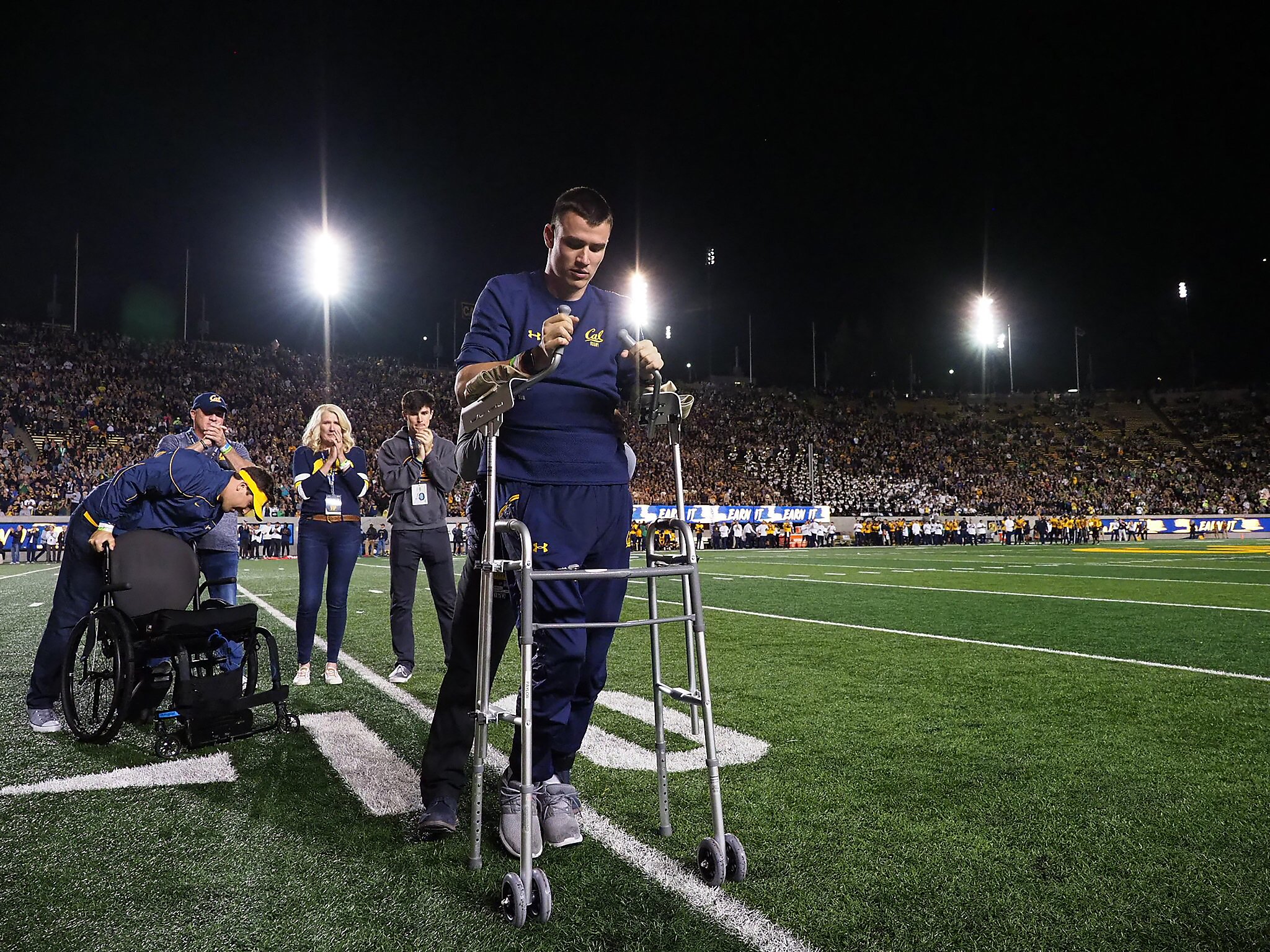 He will walk Paralyzed Cal rugby player’s road to recovery and graduation