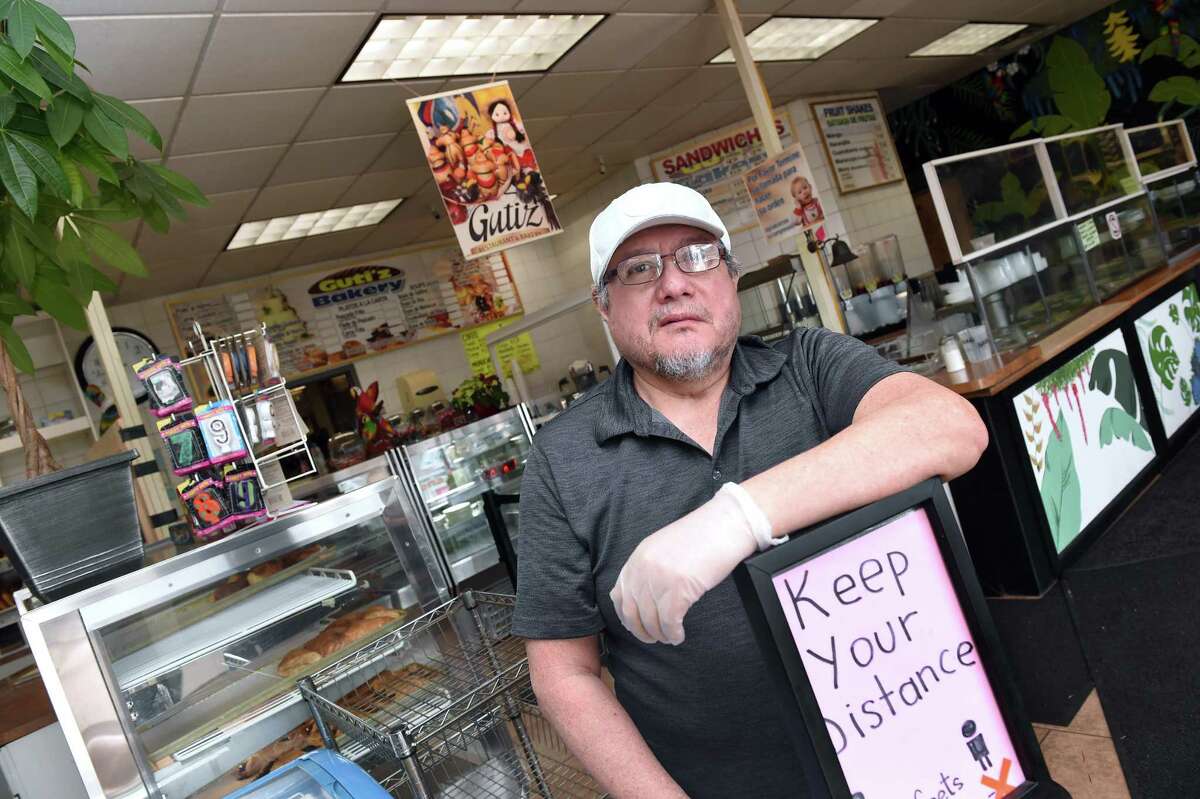Gutiz Bakery owner Pedro Gutierrez is photographed in his store in East Haven on April 4, 2020.