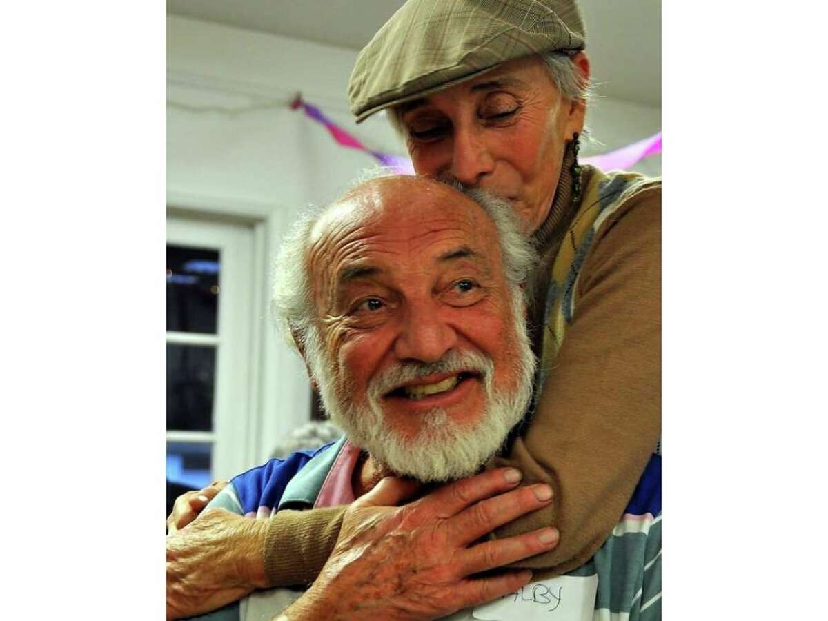 Alby Kass, 89, smiled with his sister, Sharon, in a photo provided by his son Larry Kass. Alby Kass died on March 31 from COVID-19, one of nine people whose deaths are linked to an outbreak at Gateway Care and Rehabilitation in Hayward.