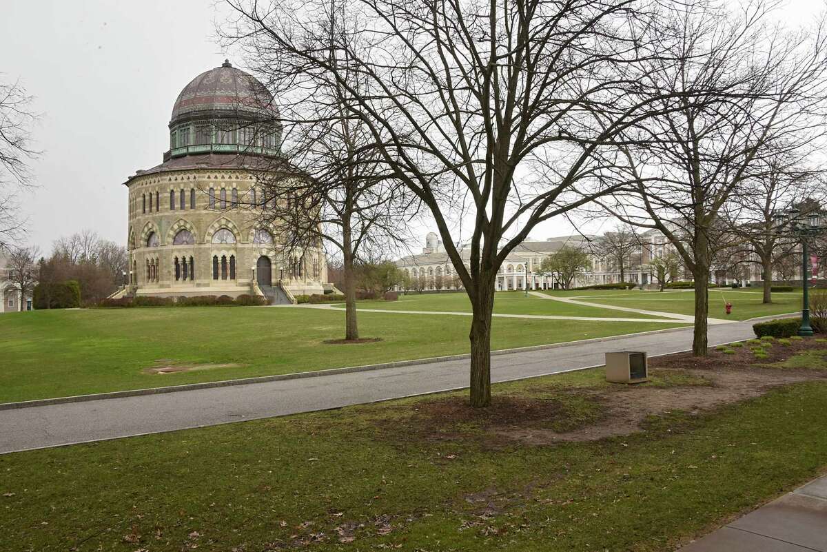 An empty Union College is seen on Friday, April 10, 2020 in Albany, N.Y. Colleges brace for financial fallout over COVID-19. (Lori Van Buren/Times Union)