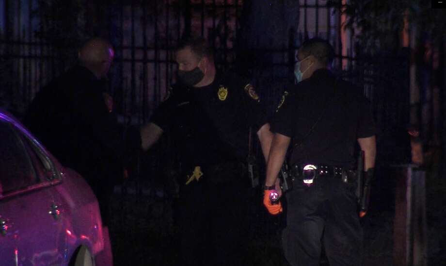 Officials investigate a shooting that ruptured a residence's gas line on the Northeast Side overnight April 11, 2020. Photo: 21 Pro Video
