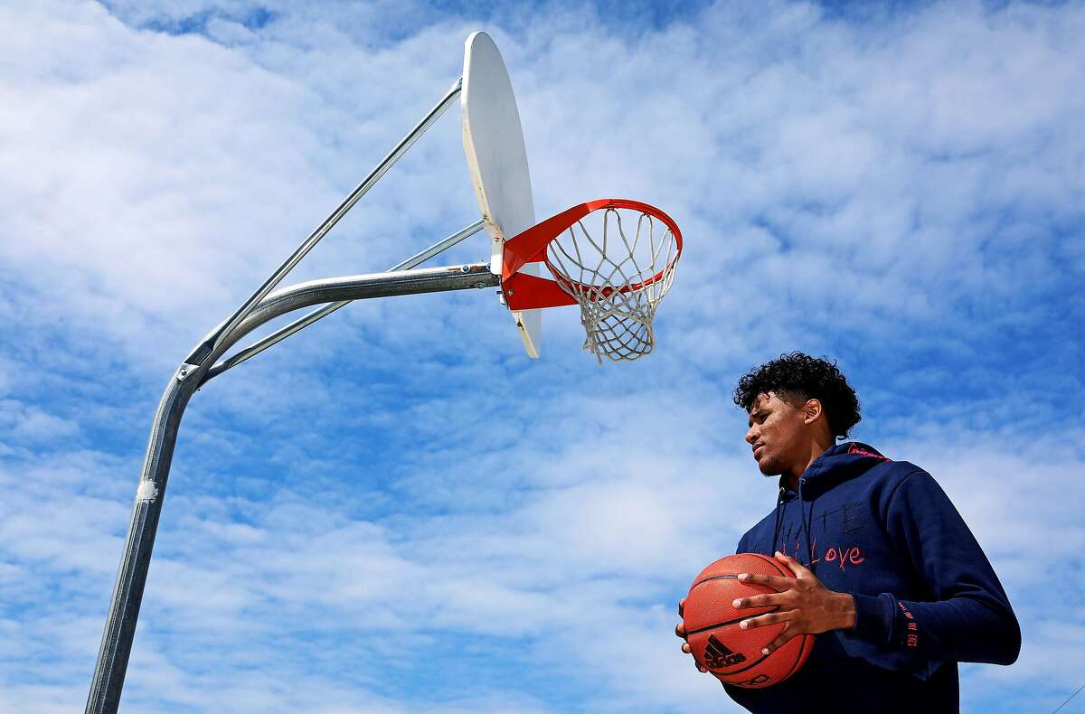 High School basketball star Jalen Green, 18, poses for a portrait on Friday, March 27, 2020, in Napa, Calif. The 6'6" guard is expected to be the No. 1 men's basketball recruit in the 2020 class.