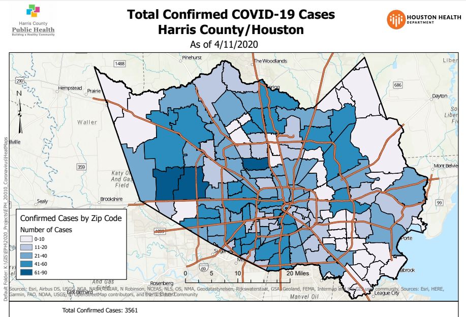 harris county rainfall map Harris County Releases Confirmed Coronavirus Cases By Zip Code harris county rainfall map