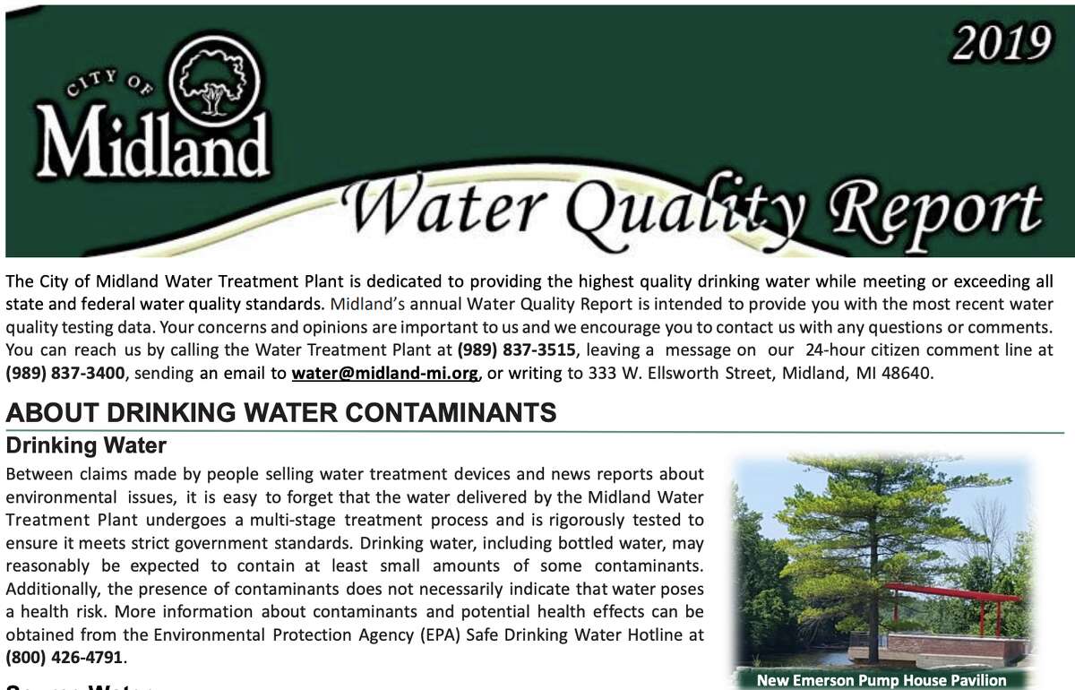 The City of Midland's most recent water quality report for 2019 is available online for residents and the public to view.