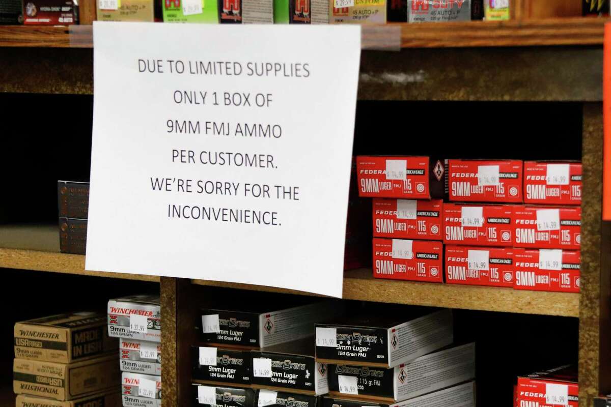 Some retailers initiated quantity limits on certain types of ammunition in late March as a customers flooded their stores and websites. (AP Photo/Keith Srakocic)