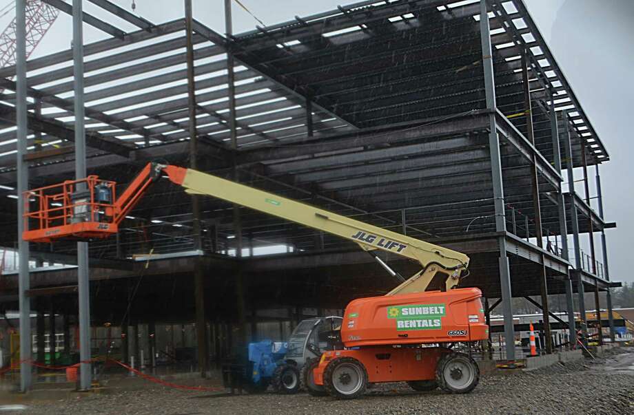 Middletown's $87.35 million construction of a new Woodrow Wilson Middle School, shown Monday, is about 15 percent complete. The project is expected to be finished by August 2021. Photo: Cassandra Day / Hearst Connecticut Media