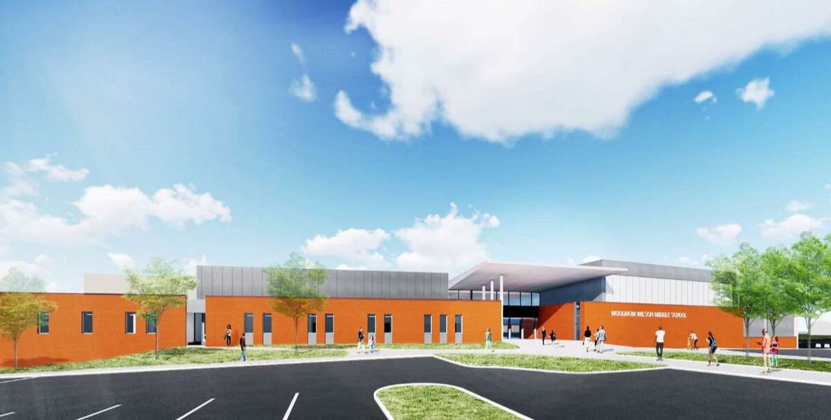 Shown is the TSKP Studio rendering of Middletown’s new $87.35 million Woodrow Wilson Middle School project. Construction is still ongoing. The public works commission this week voted to send the proposal to the council in July. It will consider renaming the building Beman Middle School — after a prominent African-American family who helped bring people to safety via the Underground Railroad in Middletown.