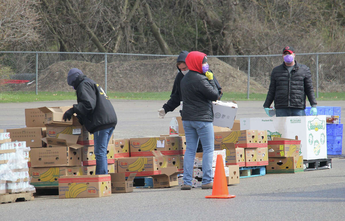 The Caseville Community Food Pantry teamed up with the Food Bank of Eastern Michigan to host a 'pop-up' food pantry on Tuesday. The distribution took place at the Caseville Public School parking lot.