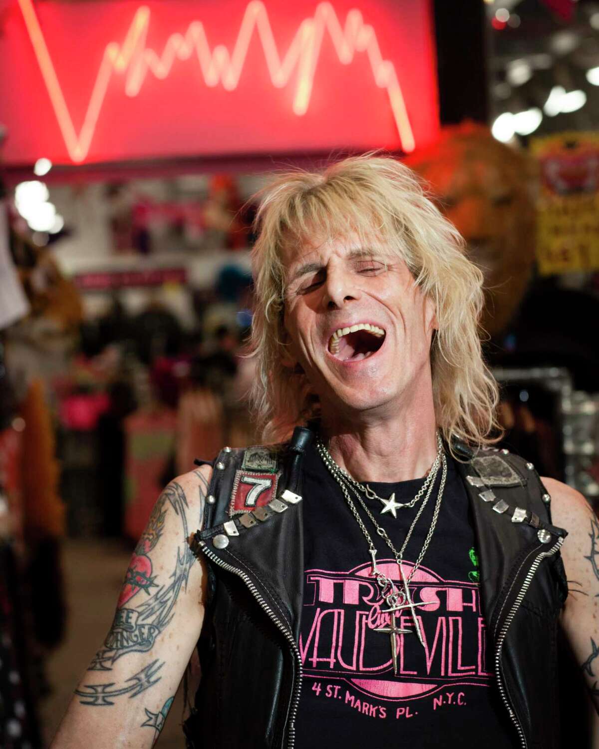 Jimmy Webb, the manager and buyer at Trash and Vaudeville, in New York, April 30, 2013. Trash and Vaudeville, around since 1975, remains a fixture in a very different East Village. (Deidre Schoo/The New York Times)