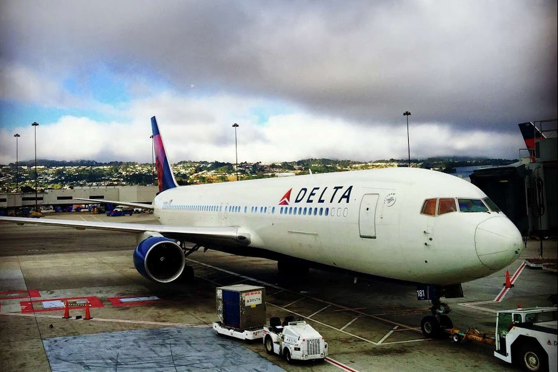 FILE: A Delta Boeing 767 parked at San Francisco International Airport Terminal 1.