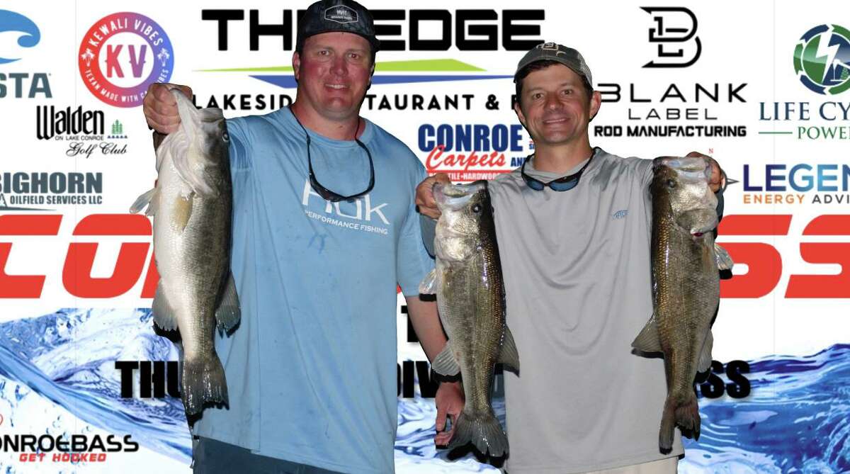 Nick Morton and Langston Johnson won the CONROEBASS Tuesday night tournament with a stringer weight of 17.25 pounds.