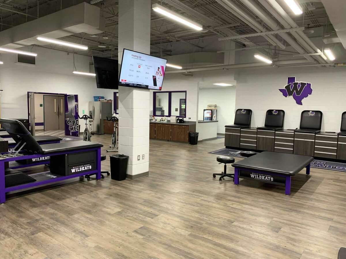 A view of the state-of-the-art athletic training room at Willis High School.