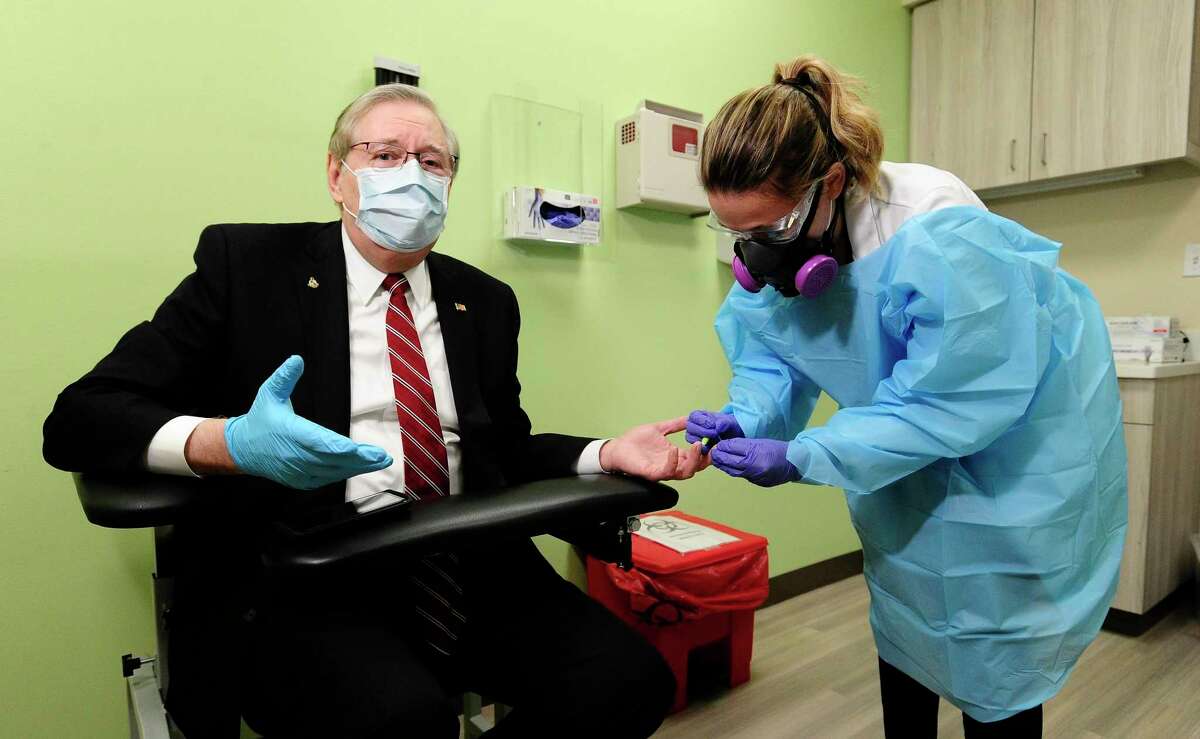 Stamford first responders are being administered fingerstick