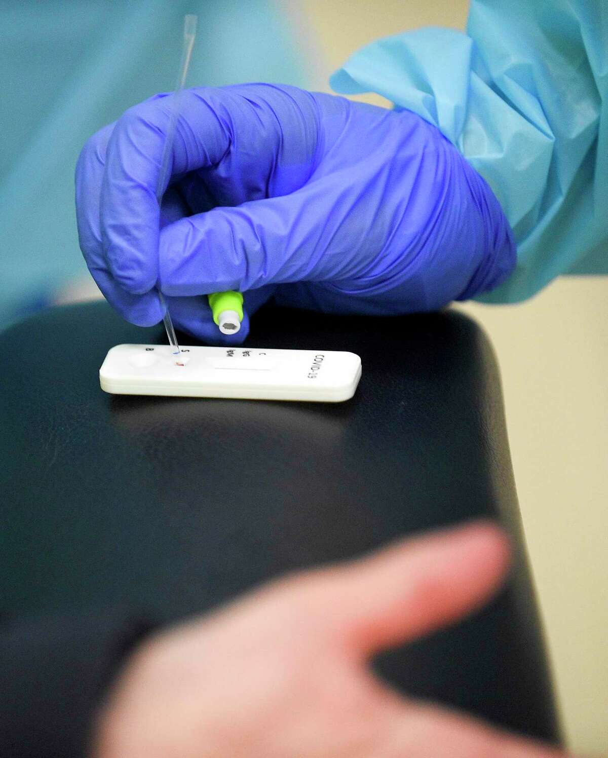 Stamford first responders are being administered fingerstick