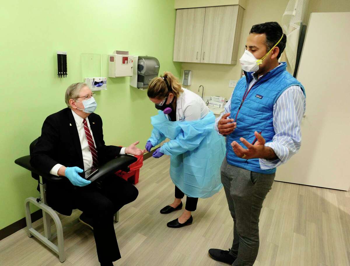 Stamford first responders are being administered fingerstick