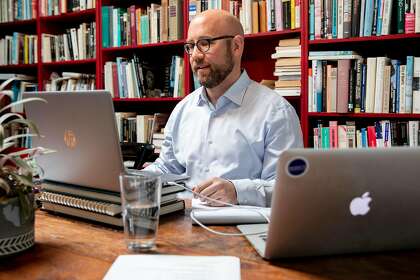 San Francisco District 8 Supervisor Rafael Mandelman works from his home in San Francisco, Calif. Thursday, April 9, 2020.in San Francisco, Calif. Thursday, April 9, 2020.