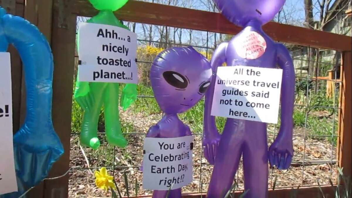 The New Haven Climate Movement Youth Action group invited residents to celebrate the 50th anniversary of Earth Day with at-home activities Thursday alongside some inflatable visitors from beyond the stars.