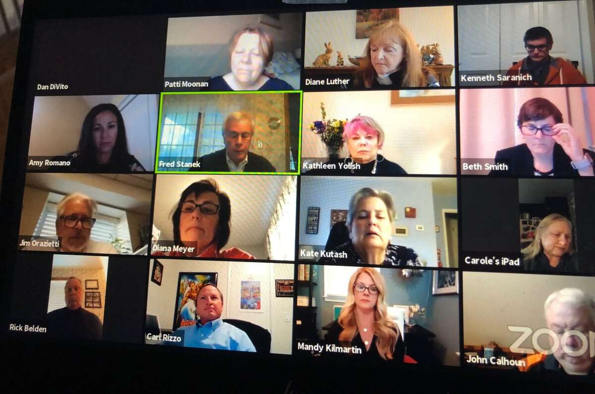 The Board of Education meeting during its special virtual meeting Thursday, April 16.