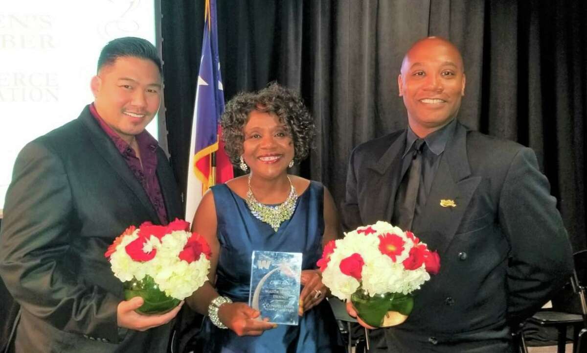 Live Oak Mayor Mary Dennis is flanked by City Councilman Anthony Brooks, right, and Economic Development Corporation board member Phillip Tsai-Brooks. Brooks and Tsai-Brooks died this week from COVID-19-related complications.
