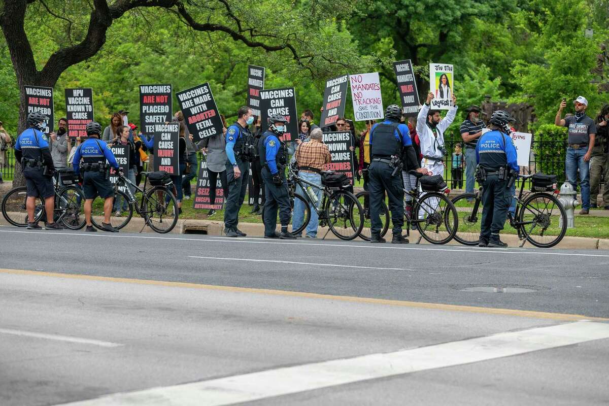 Responding to Infowars call, protesters mass in Austin to call for