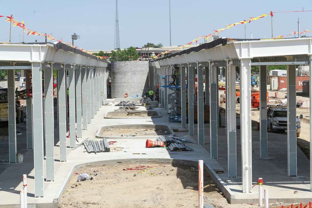 Construction continues at the Northwest Transit Center on April 21, 2020, near Loop 610 and Interstate 10 north of Uptown. Metropolitan Transit Authority is spending $34 million to expand the depot, which will play a major role in upcoming bus service additions.