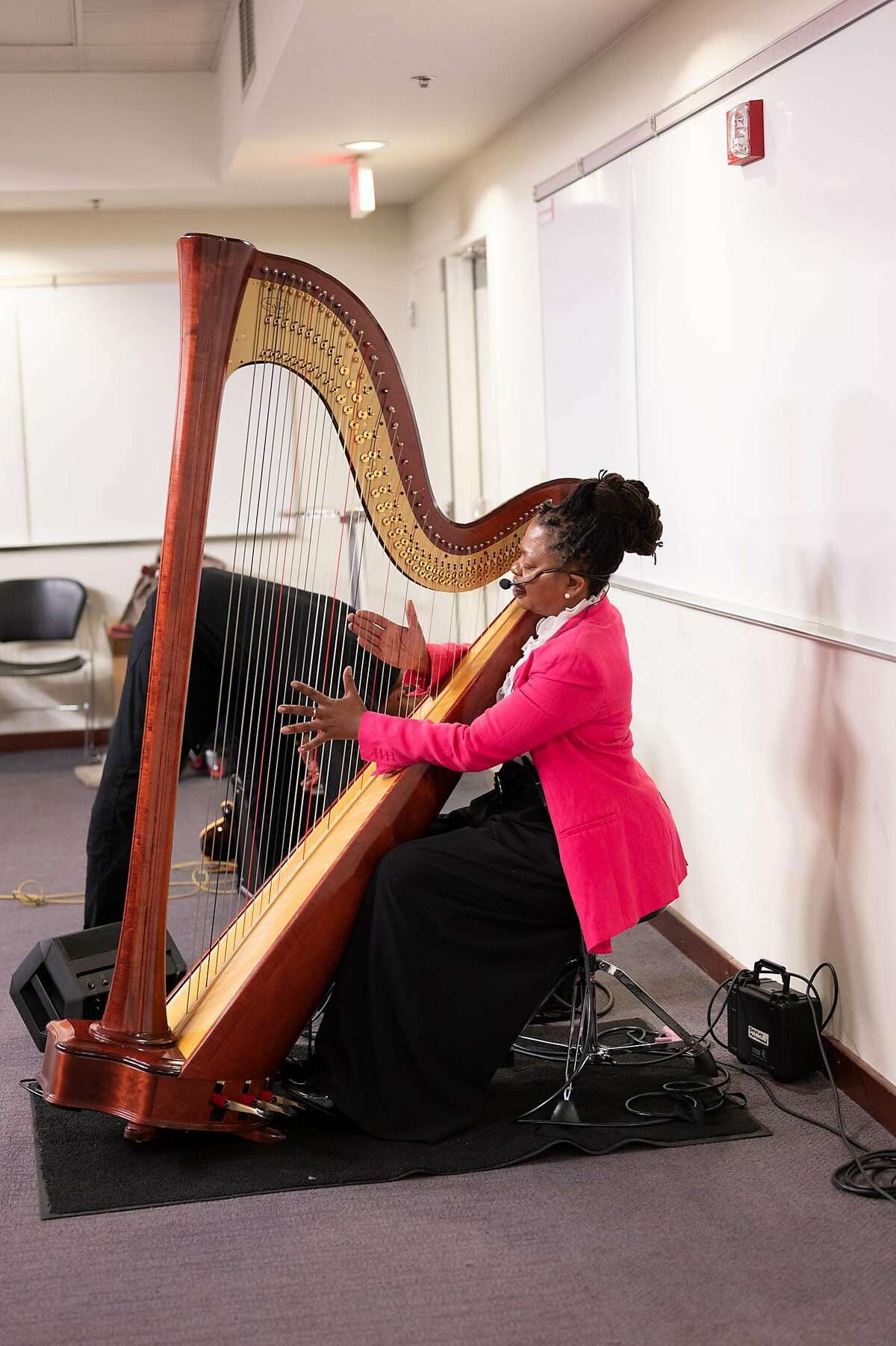 Harpist�Destiny Muhammad, who will be leading the Gathering All Muslim Artists Ramadan music workshop on May 2 via a live stream.