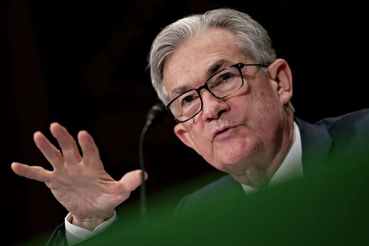 Jerome Powell, chairman of the Federal Reserve, speaks during a Senate Banking Committee hearing in Washington on Feb. 12, 2020.