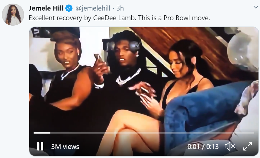 CeeDee Lamb and his girlfriend react to viral cell phone moment