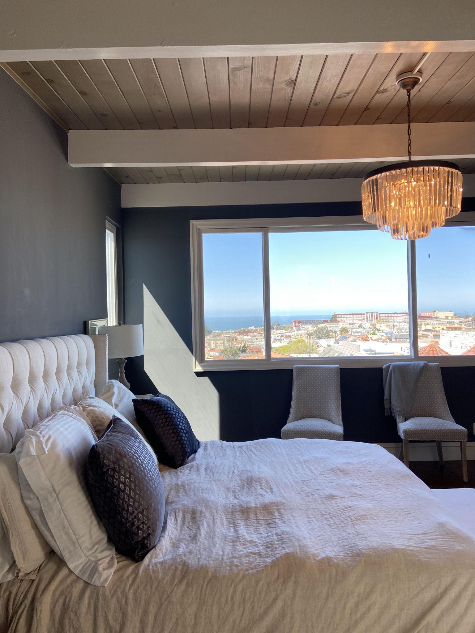 You can take in views while lying in bed in the master.