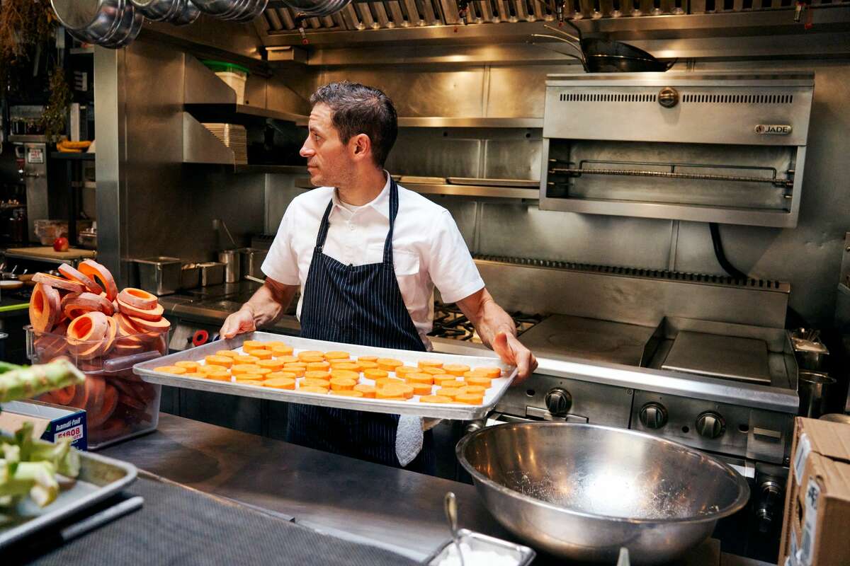 Shortly after shelter-in-place orders were announced March 16, Matthew Accarrino, executive chef at SPQR, debuted Accarrino's - a new takeout concept offered at the San Francisco restaurant. Chef Accarrino is pictured inside SPQR.