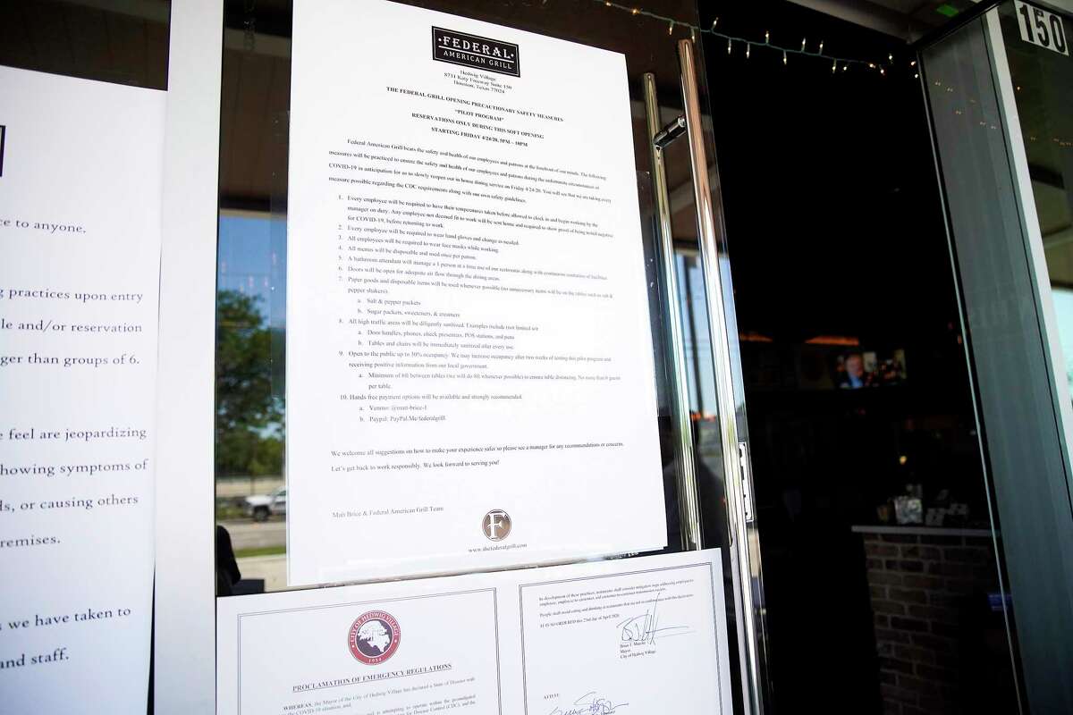 Federal American Grill in Memorial reopens for indining service Friday