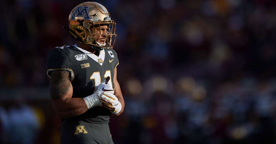 Antoine Winfield Jr. #11 of the Minnesota Gophers looks on during the game against the Maryland Terrapins at TCF Bank Stadium on October 26, 2019 in Minneapolis, Minnesota. The Gophers defeated the Terrapins 52-10. (Photo by Hannah Foslien/Getty Images) Photo: Hannah Foslien/Getty Images / 2019 Getty Images