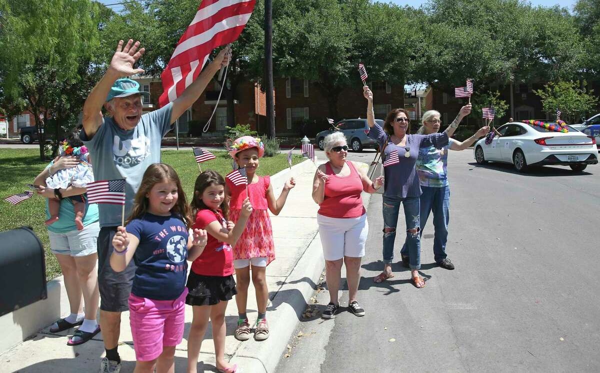 Balcones Heights holds its own Fiesta parade through neighborhoods in the small city Friday.