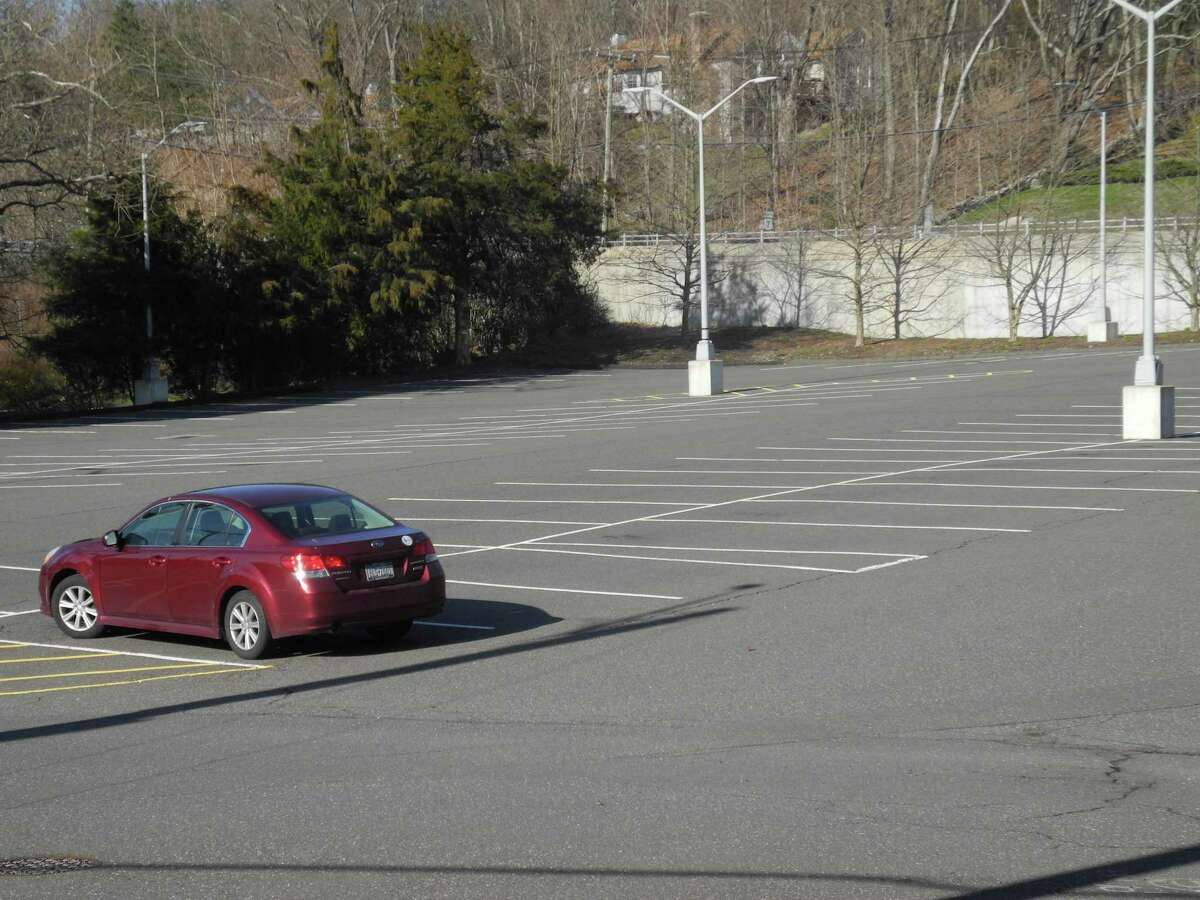 The parking lot at the Wilton train station is virtually empty at 5 p.m. on a Wednesday afternoon. April 1, 2020, wilton ct
