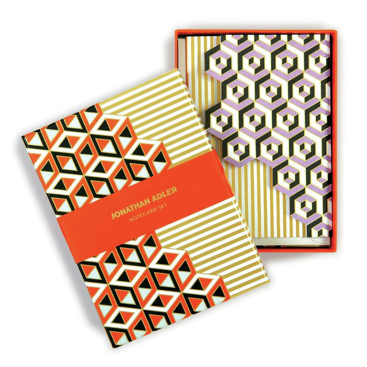 Stationery just got a lot more chic, with a new collection from Jonathan Adler. It includes Versailles notecard sets, $30.