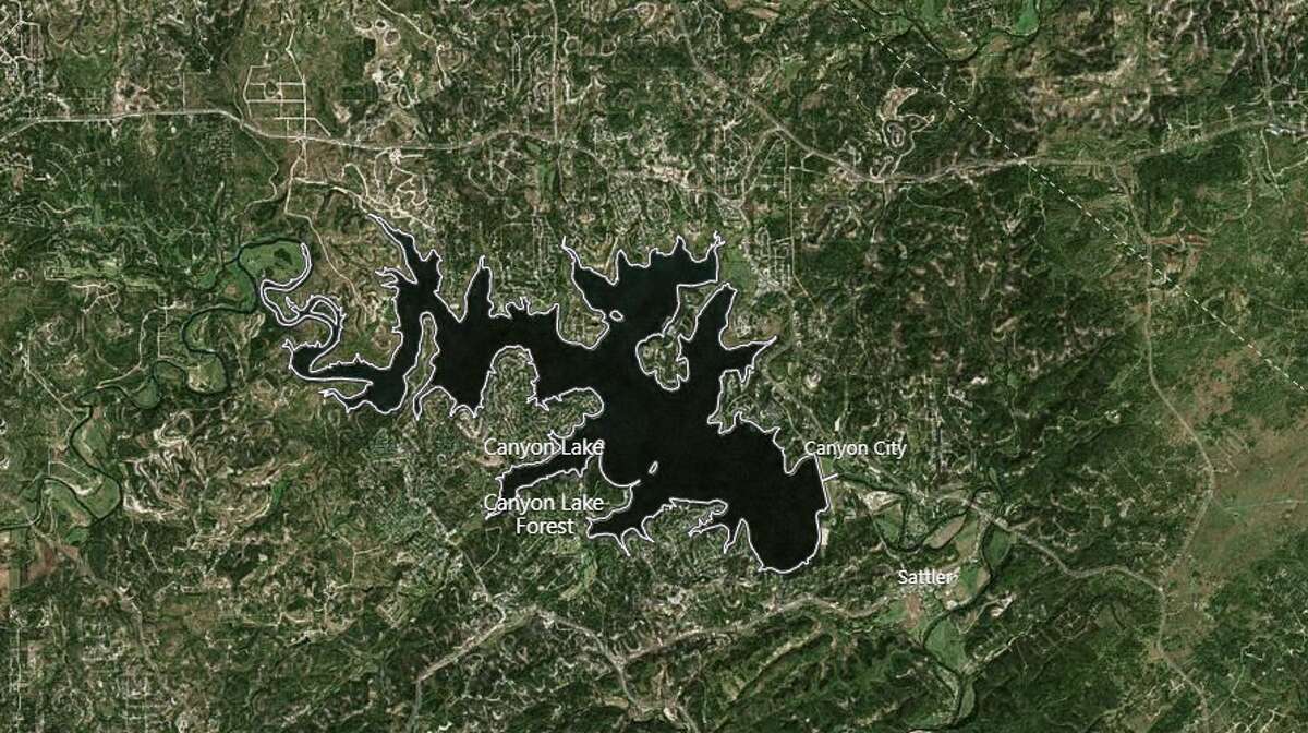 One man was hospitalized after a small plane crashed into Canyon Lake on Tuesday. The photo shows a map of Canyon Lake and its surrounding area.