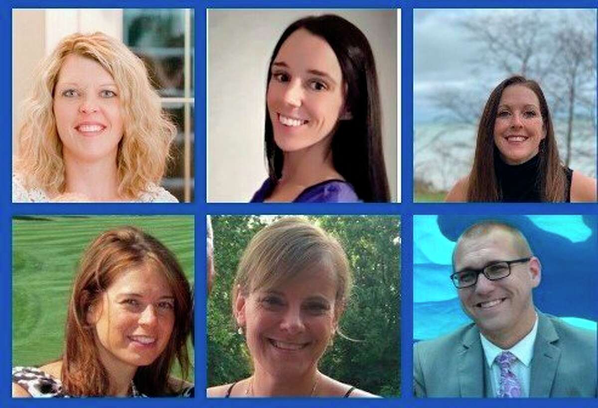 Members of the Manistee County Child Advocacy Center are pictured (top row, left to right) Traci Smith, Family Advocate; Kaylee Kosmowski, Trauma Therapist; Megan McCarthy, Executive Director; (bottom) MCCAC Forensic Interviewers Tina Thompson, Kirsten Goodspeed and Alexander Schajter. (Courtesy photos/Manistee County Child Advocacy Center)