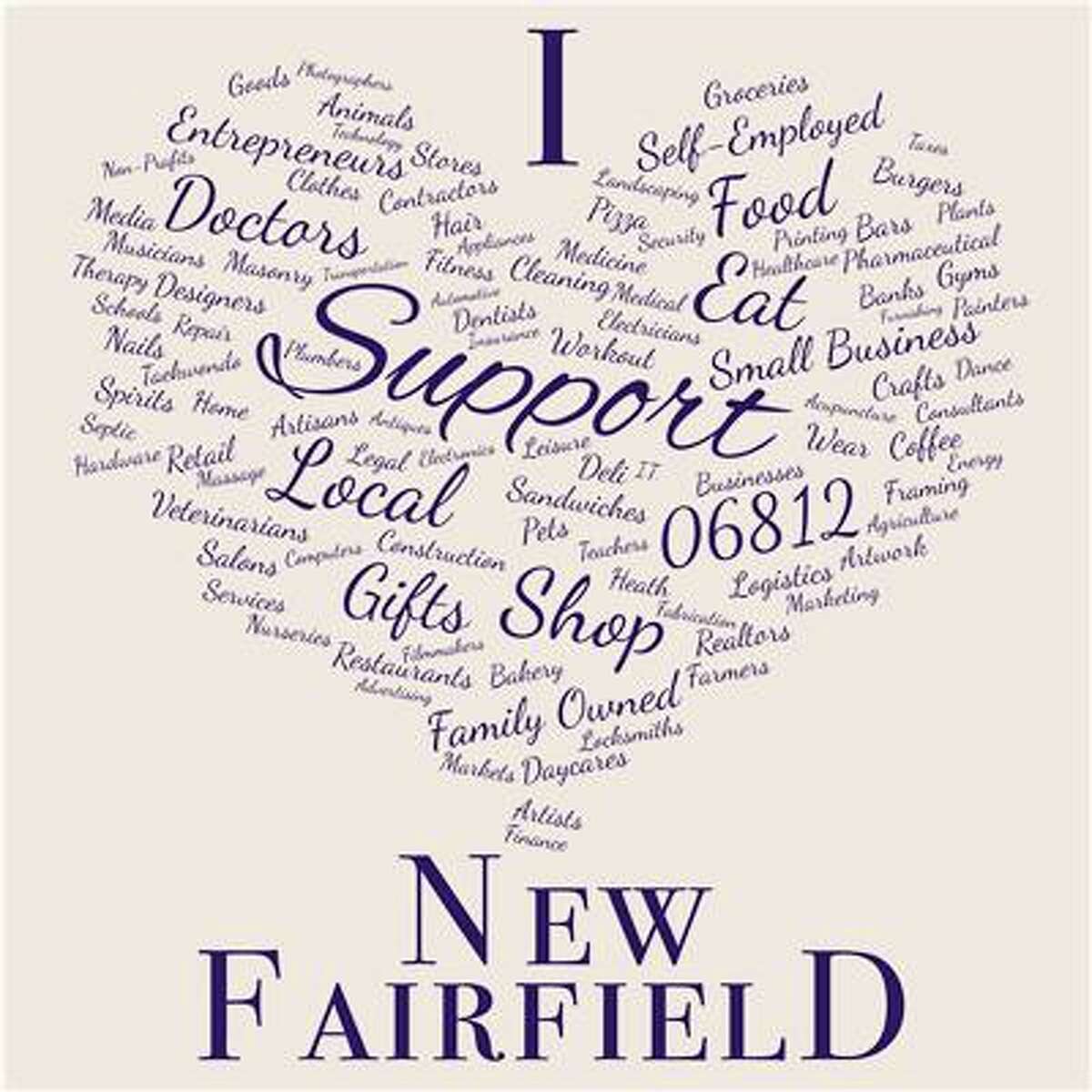 Design on T-shirts being sold as part of the New Fairfield Economic Development Commission’s ‘Support New Fairfield Businesses’ fundraiser to help local businesses during the COVID-19 pandemic.