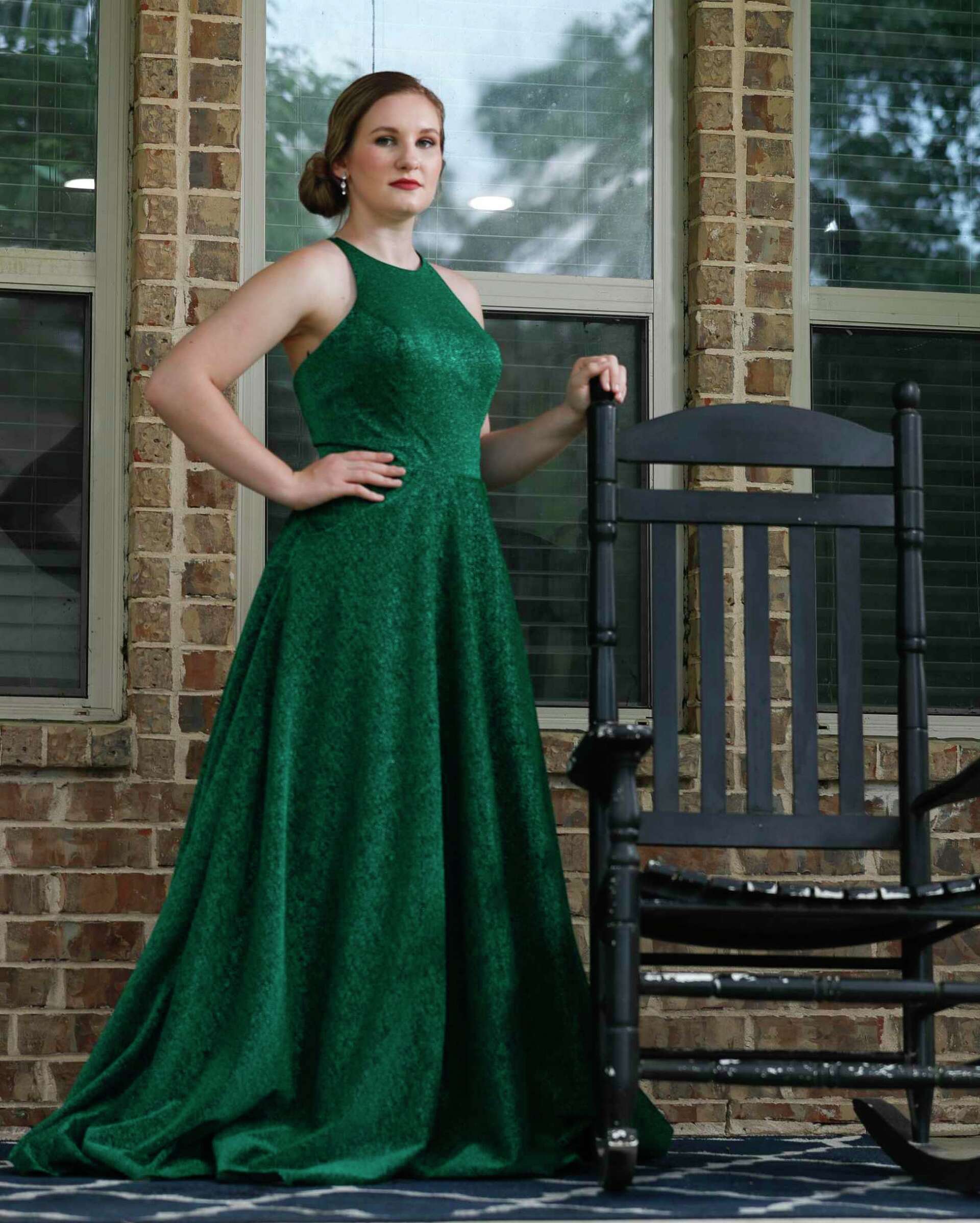 open lace back dress La Femme Long Lace Mermaid Prom Dress main image 0
